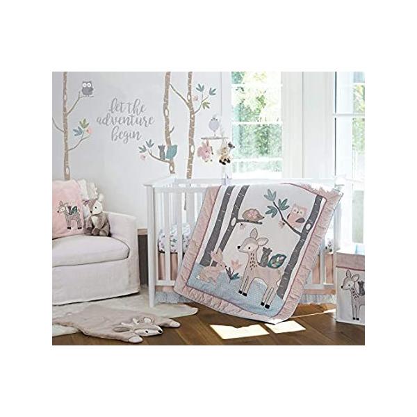Levtex Baby - Everly Crib Bed Set - Baby Nursery Set - Aqua Blush Grey Teal