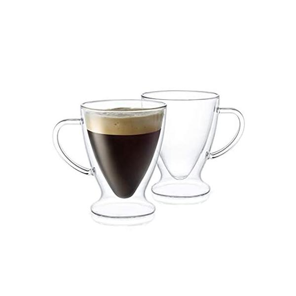 JoyJolt Declan Irish Double Wall Insulated Glasses Espresso Mugs, Set of 2  sAi