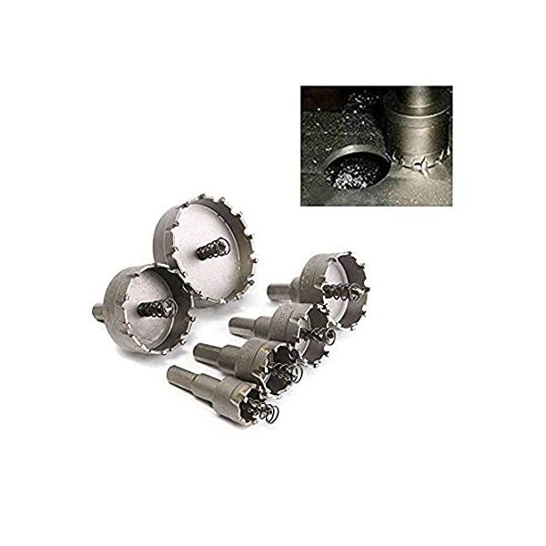 6Pcs Carbide Tip TCT Drill Bit Hole Saw for Stainless Steel Metal Alloy 22-