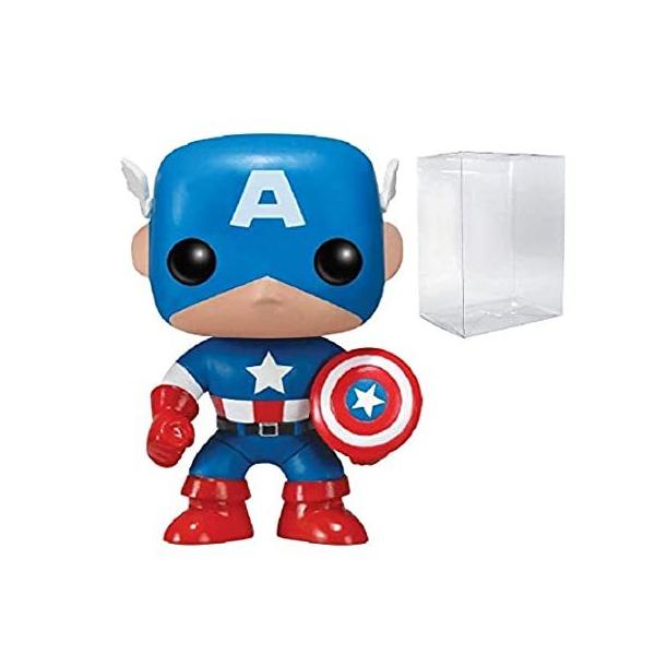 Funko Pop Marvel Comics: Captain America Vinyl Figure (Bundled Pop Box Prot ���s�A���i