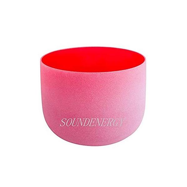 Frosted C Note Root Chakra Red Colored Quartz Crystal Singing Bowl 10 inch