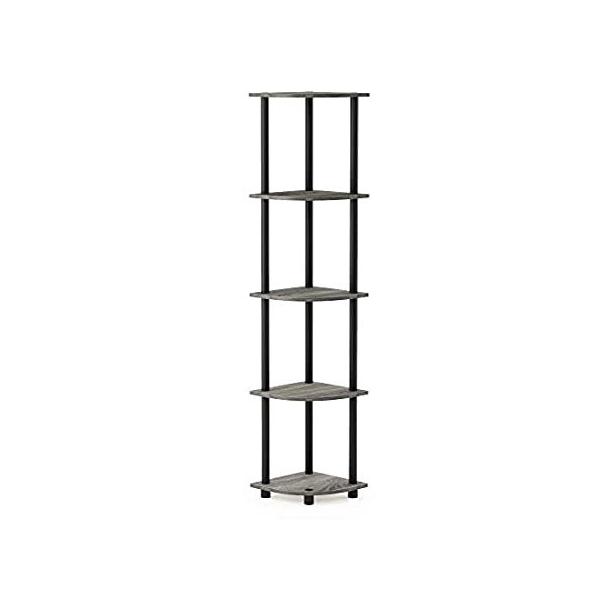 Furinno Turn-N-Tube 5 Tier Corner Display Rack Multipurpose Shelving Unit,
