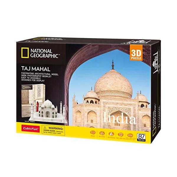 CubicFun National Geographic 3D Puzzle for Adults Kids Taj Mahal India Architecture 3D Jigsaw Building Model Kit with Booklet Gifts for Woma