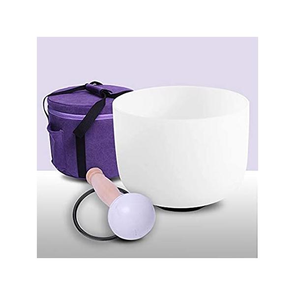 432Hz Perfect Pitch F Note Heart Chakra Frosted Quartz Crystal Singing Bowl