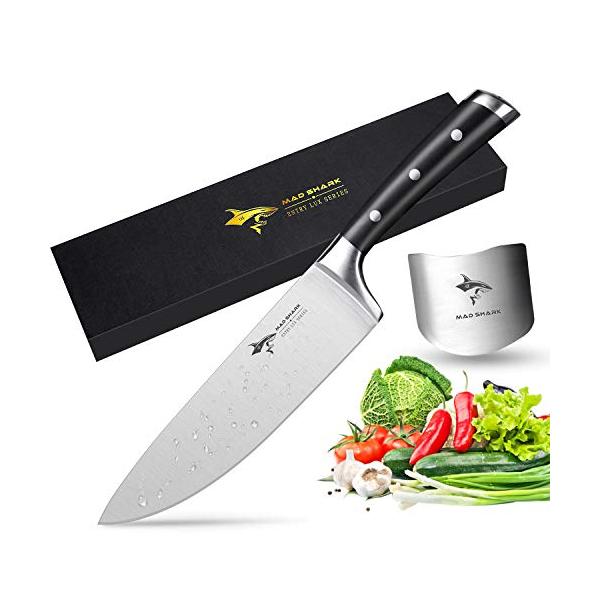 Chef Knife - MAD SHARK Pro Kitchen Knife 8 Inch Chef's Knife, Best Quality German High Carbon Stainless Steel Knife with Ergonomic Handle, Ultra Sharp