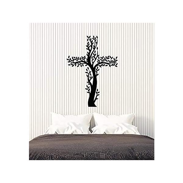 Vinyl Wall Decal Catholicism Cross Prayer Room Tree Branch Stickers Large D