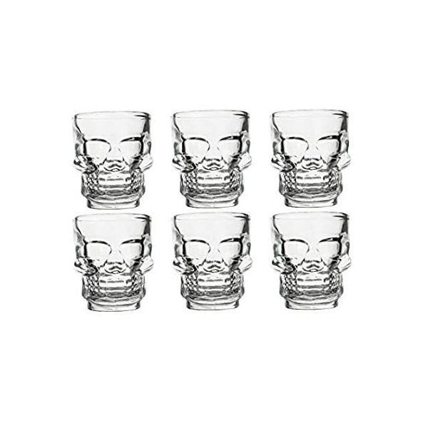 Sunshine Mason Co. Skull Shot Glasses 3D Scary, Set of 6 Pieces