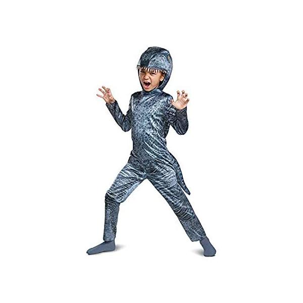 Jurassic World Blue Velociraptor Costume for Kids, Dinosaur Outfit with Hea ���s�A���i