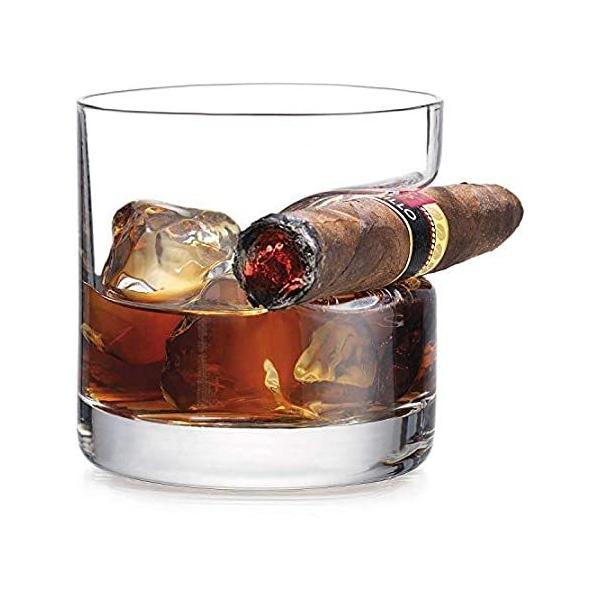 Godinger Cigar Whiskey Glass - Old Fashioned Whiskey Glasses With Indented