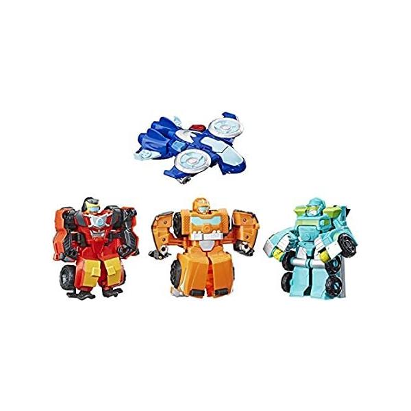 Playskool Heroes Transformers Rescue Bots Academy Academy Rescue Team Pack, 4 Collectible 4.5-inch Converting Action Figures, Toys for Kids ���s�A���i