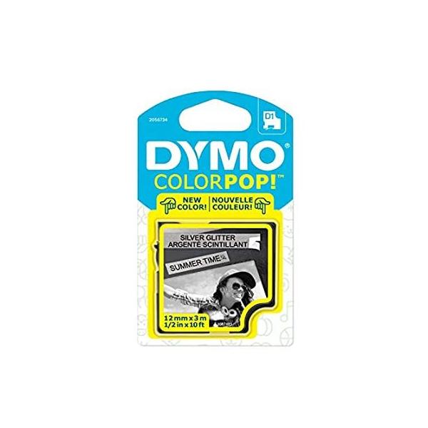 DYMO COLORPOP �������x�����[�J�[�e�[�v ��1/2�C���` x ����10�t�B�[�g �V���o�[�O���b�^�[�Ƀu���b�N�v�����g D1�K�i ���s�A���i