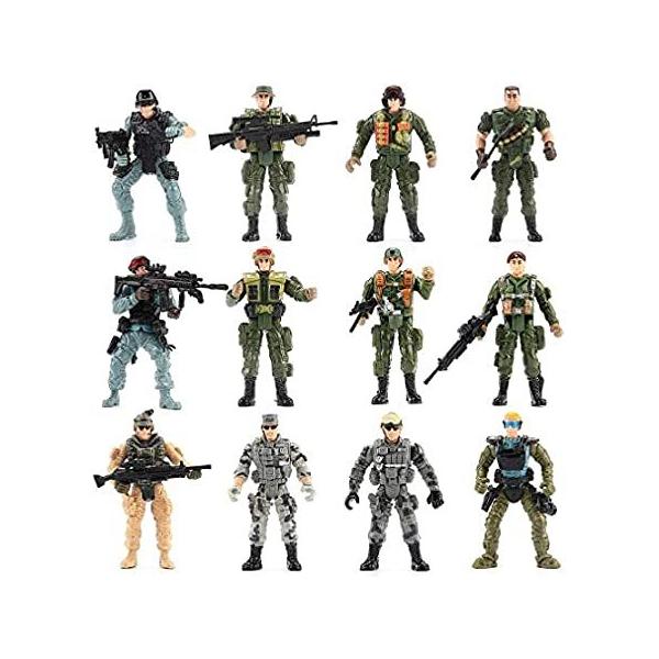 US Army Men and SWAT Team Toy Soldiers Action Figures Playset with Military sAi