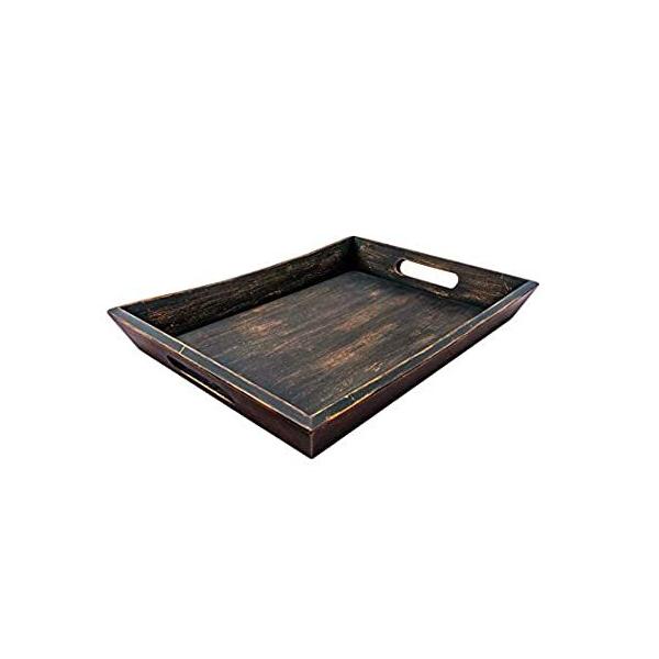 EZDC Wooden Tray, Coffee Table Tray, Ottoman Tray Dark Brown 16 x 12�h Moder