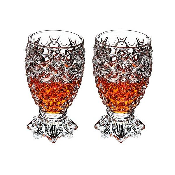 Mermaid Red Wine Drinking Glasses Cups 8.29 oz Set of 2, Drinking Glasses Whiskey Cups Mermaid Glassware for Hot Water Coffee Beer Juice Ice Tea Bar B