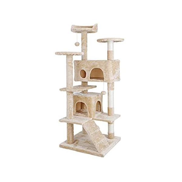 53 Inches Multi-Level Cat Tree Stand House Furniture Kittens Activity Tower