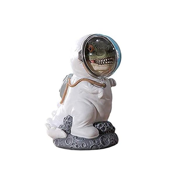 MASSJOY Creative Resin Dinosaur Astronaut Piggy Bank Coin Bank Saving Pot M ���s�A���i