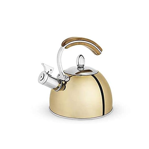 Pinky Up Presley Gold 70 Oz Tea Kettle, Stovetop Induction Stainless Steel