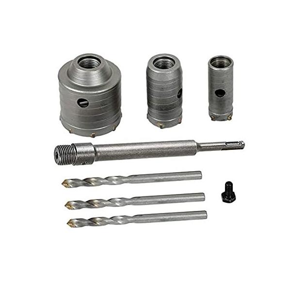 Concrete Hole Saw Kits, Tungsten Steel SDS Plus Shank Wall Hole Cutter Ceme