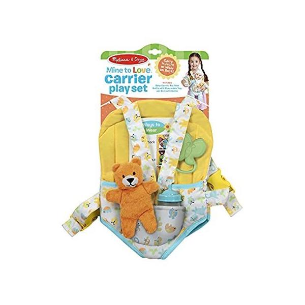 Melissa &amp; Doug Mine to Love Carrier Play Set for Baby Dolls with Toy Bear,