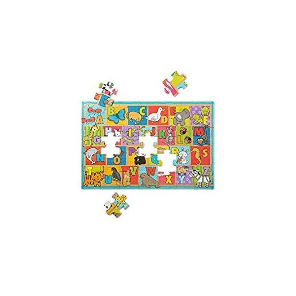 Melissa &amp; Doug Natural Play Giant Floor Puzzle: ABC Animals (35 Pieces) ���s�A���i