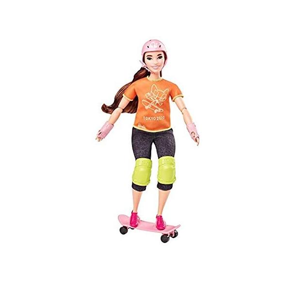 Barbie Olympic Games Tokyo 2020 Skateboarder Doll with Uniform, Tokyo 2020