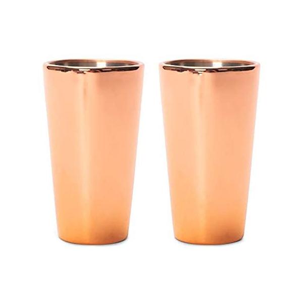 Cork Pops Arctic Chill Copper-Tone 2 Ounce Freezer Gel Shot Glass Set of 2
