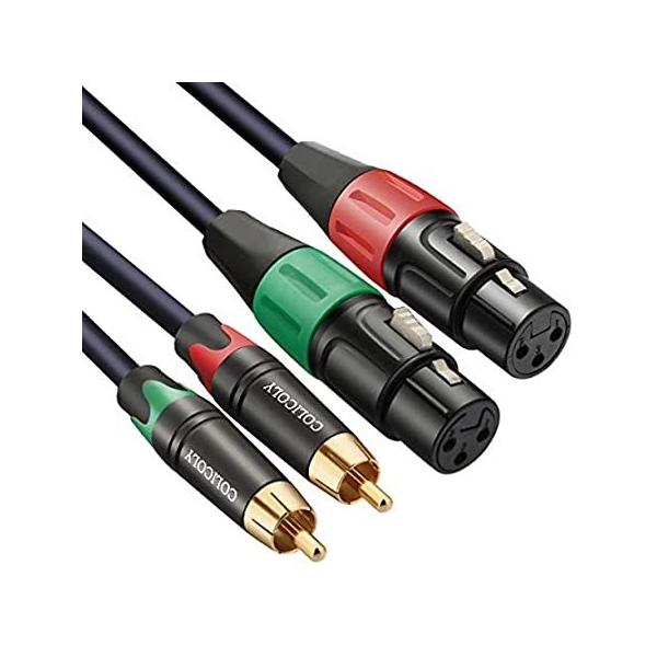 JOMLEY XLR to RCA Cable, Heavy Duty Dual XLR Female to Dual RCA Male Patch  sAi