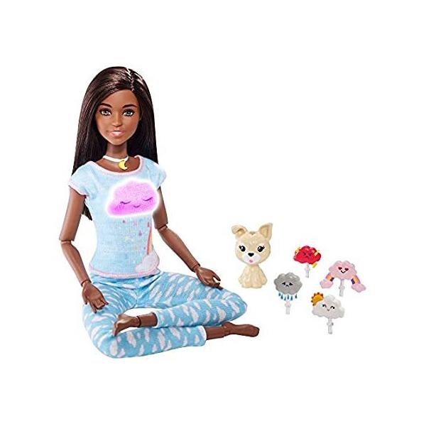 Breathe with Me Barbie Meditation Doll, Blonde, with 5 Lights &amp; Guided Medi
