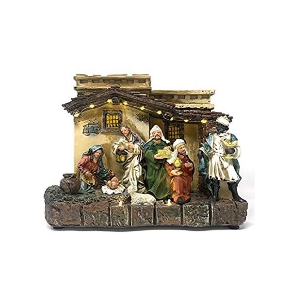 allgala Crafted Polyresin Holy Decoration Stable Nativity Scene Collectable