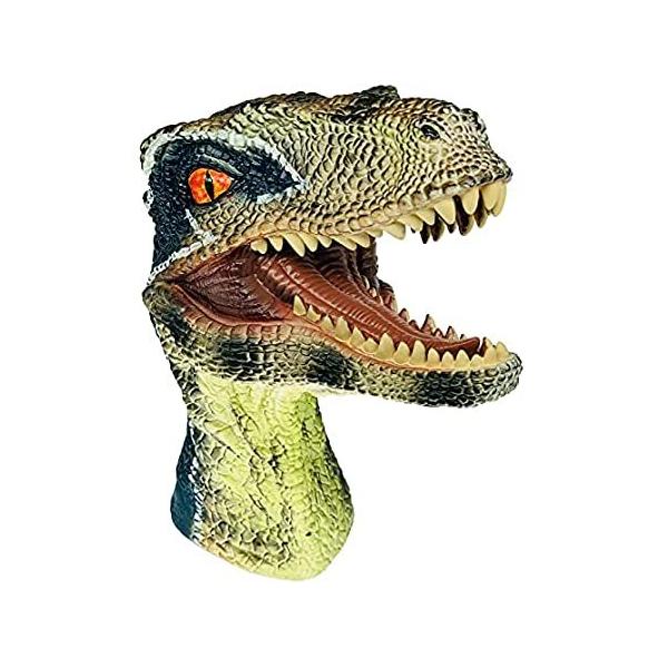 Gemini&amp;Genius Blue Velociraptor Dinosaur Hand Puppets Large Soft Rubber Rea ���s�A���i