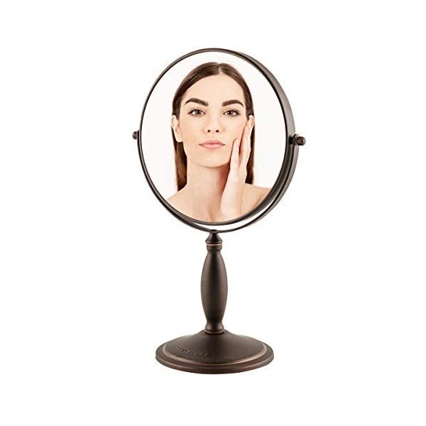 Ovente Tabletop Makeup Mirror 8 Inch with 7X Magnification, Double-Sided with 360 Degree Swivel and Detachable Design, Distortion-Free View, Perfect f
