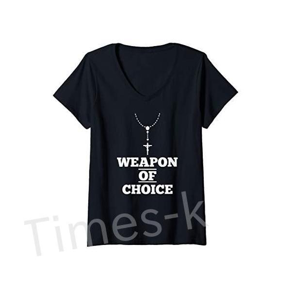 Womens Pro Life Prolife Rosary Pio Catholic Saint V-Neck T-Shirt