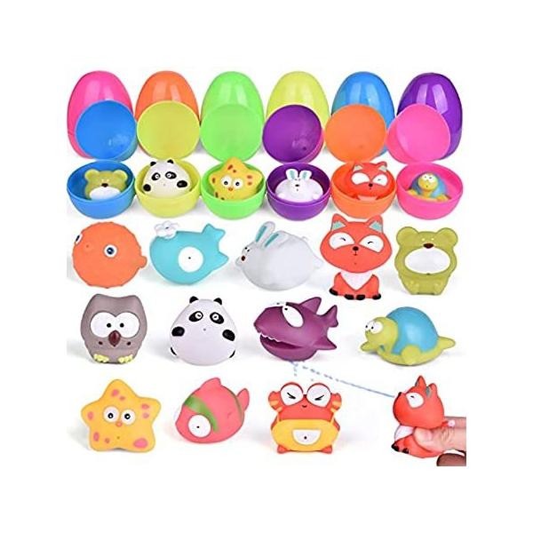 FUN LITTLE TOYS 12 PCs Easter Eggs Prefilled with Bath Toys Squirters, Sea  ���s�A���i