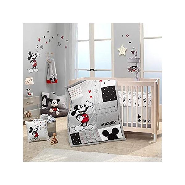 Lambs &amp; Ivy Disney Baby Magical Mickey Mouse 3-Piece Crib Bedding Set - Gra