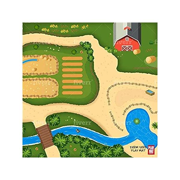 Farm Play Mat for Farm Toys | Foldable Solution |Large Size 57h x 57h | Far sAi