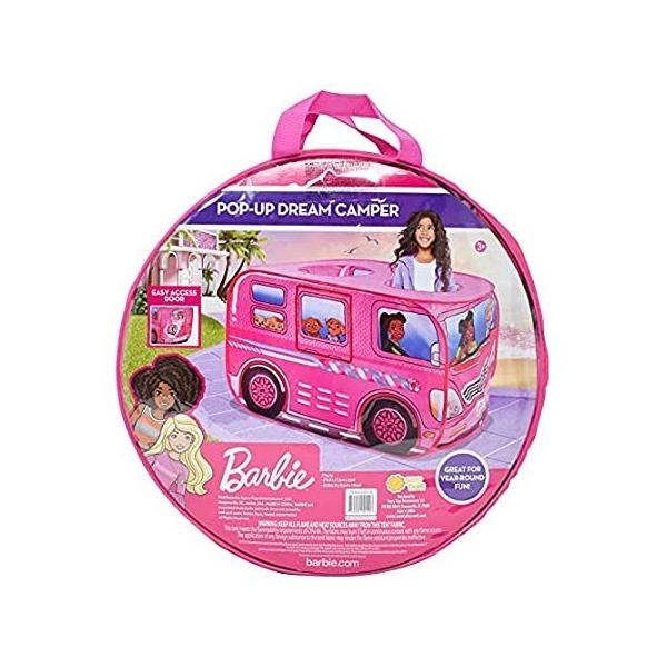 Sunny Days Entertainment Barbie Camper Pop Up Play Tent &amp;#x2013; Pink Dream House