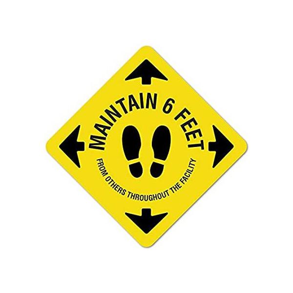 Coronavirus Maintain 6 Feet Non-Slip Floor Graphic | 3 Pack of Vinyl Decal  sAi