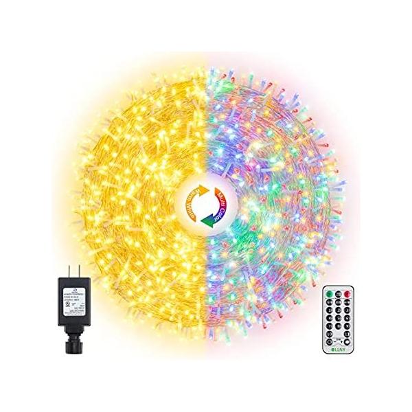 Ollny Outdoor String Lights 262FT 640 LED Christmas Fairy Twinkle Lights Wa