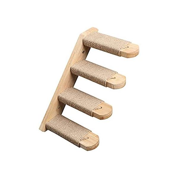 FUKUMARU Cat Climbing Shelf Wall Mounted, Four Step Cat Stairway with Jute