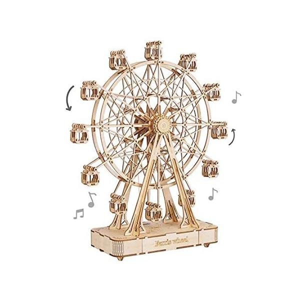 Rolife 3D Wooden Puzzle Hand Crank Music Box Machinarium Toys-DIY Wood Craf ���s�A���i