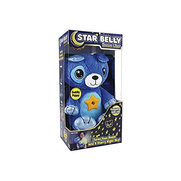 Ontel Star Belly Dream Lites, Stuffed Animal Night Light, Cuddly Blue Puppy