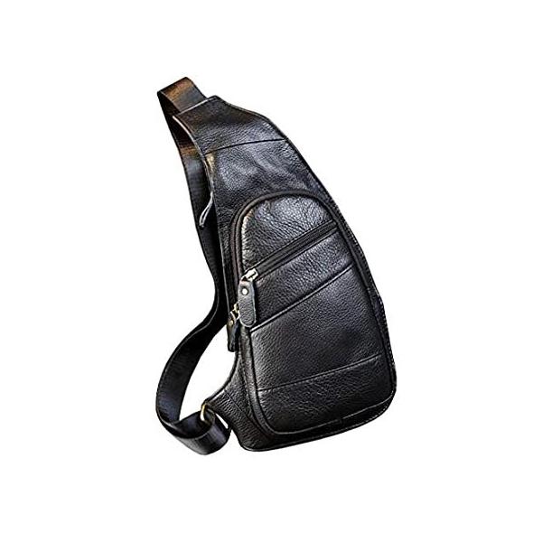 �����b�N Leather Sling Bag Crossbody Backpack for Men Women Travel Outdoor Business