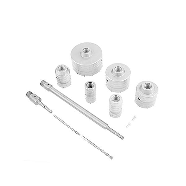 Concrete Hole Saw Kits, 10Pcs TCT Core Drill Bits Set, SDS Bits Concrete Co