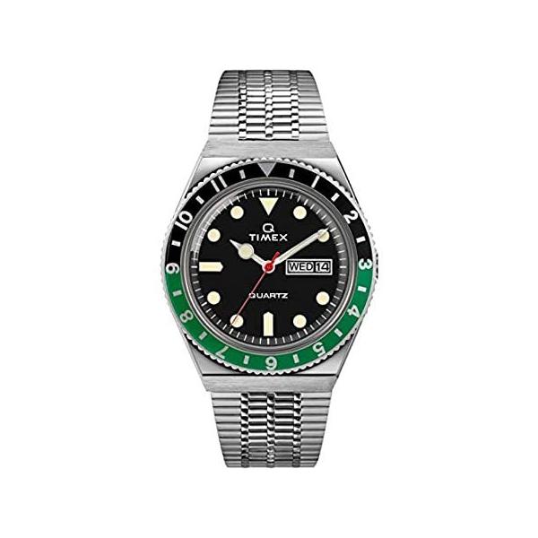 rv Timex 38 mm Q Timex Black/Green Silver/Black/Silver One Size