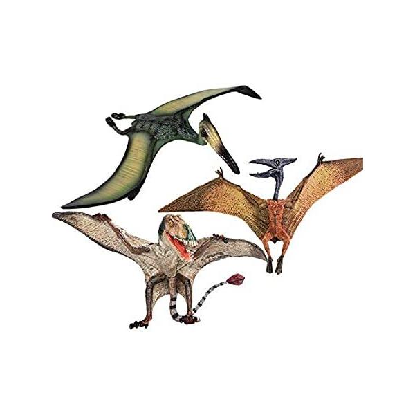 Gemini&amp;Genius 3pcs Pterodactyl Action Figures Realistic Flying Dinosaur Pte sAi