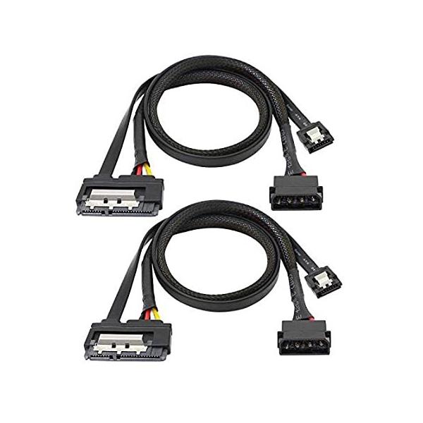 SATA 6G Data Cable, SATA Power 2-in-1 Extension Cord, LP4 IDE to SATA 15P F sAi