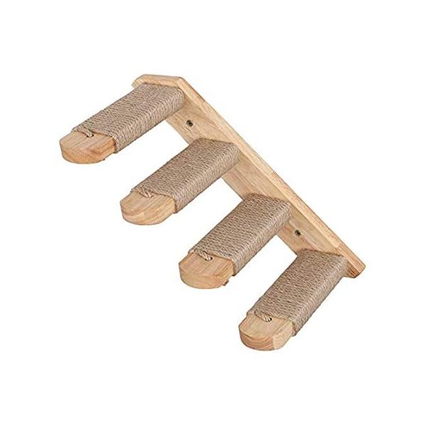 FUKUMARU Cat Climbing Shelf Wall Mounted, Four Step Cat Stairway with Jute