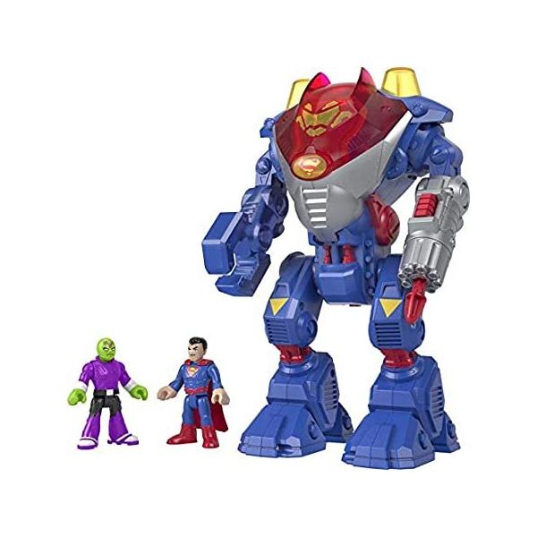 Fisher-Price Imaginext DC Super Friends Superman Robot, robot toy playset with character figures for preschool kids ages 3 to 8 years old [ sAi