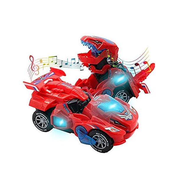 Dinosaur Toys for 3-6 Year Old Girls Transforming Dinosaur Car with LED Lig ���s�A���i