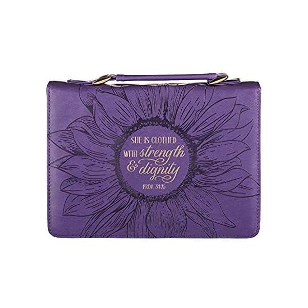Christian Art Gifts Women's Fashion Bible Cover Strength and Dignity Prover
